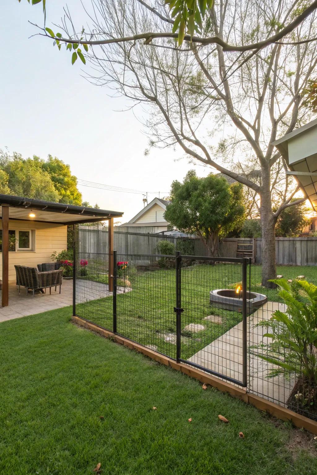 A dog run offers a dedicated space for exercise and play.