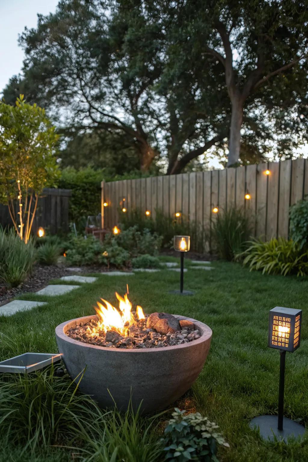 Opt for an eco-friendly gas fire pit for a greener choice.
