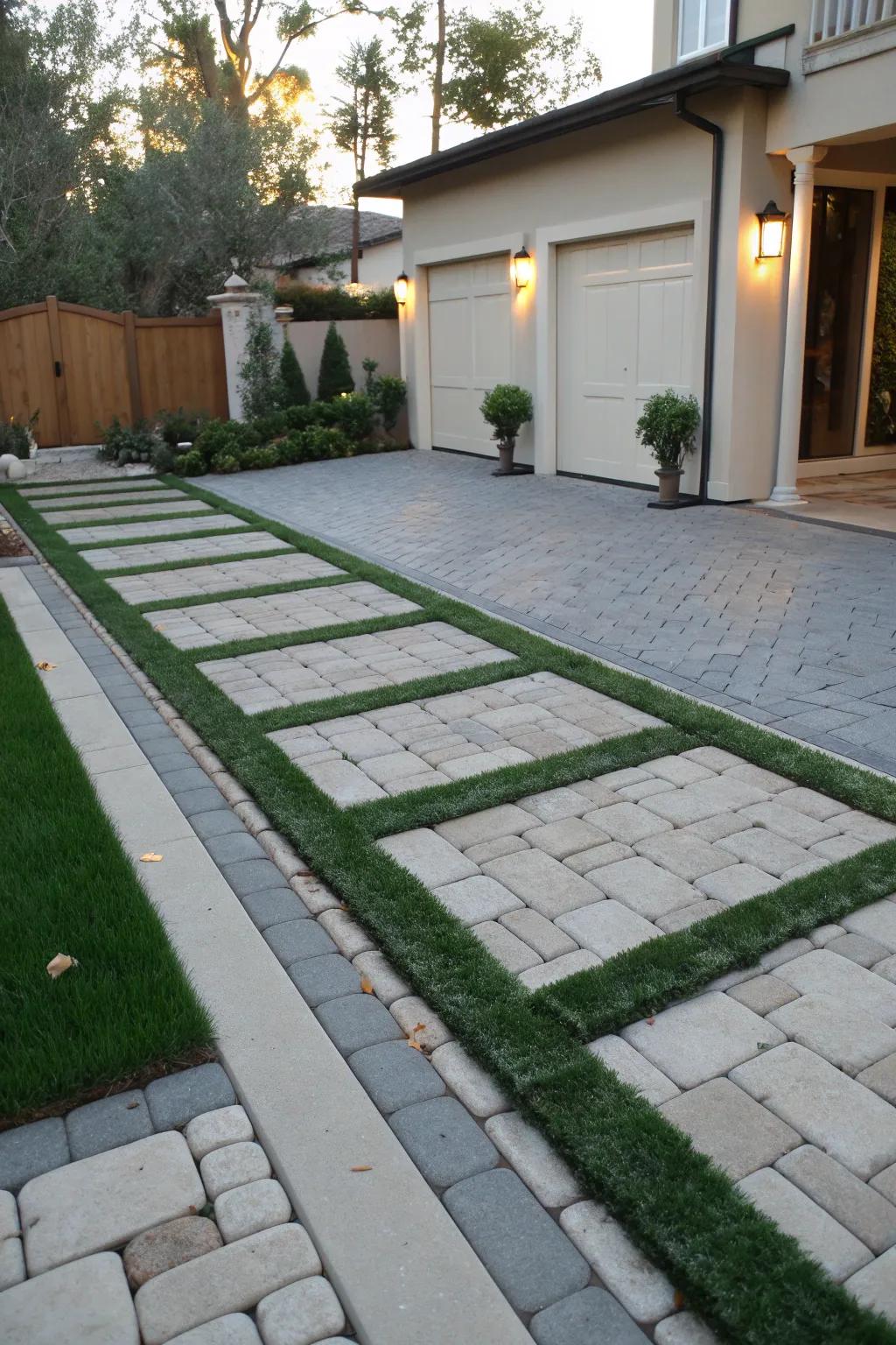 Green driveways add a unique touch to your home's entrance.
