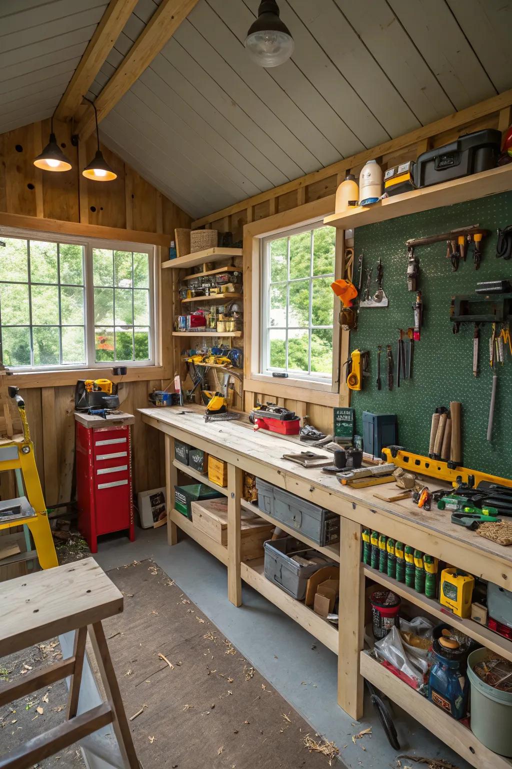 Create and innovate in a workshop wonderland shed.