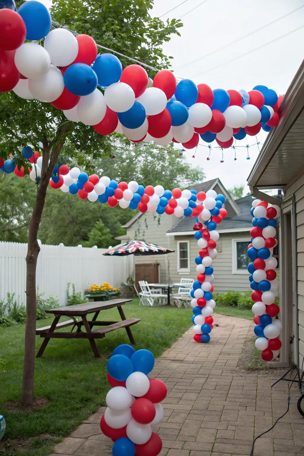 Balloon garlands add festive color and excitement.