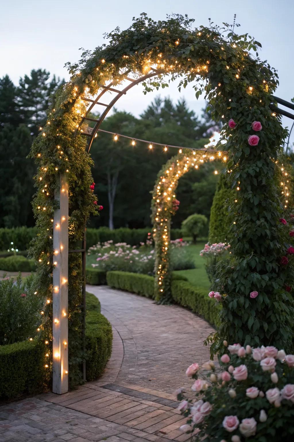 Create romance with an illuminated archway.