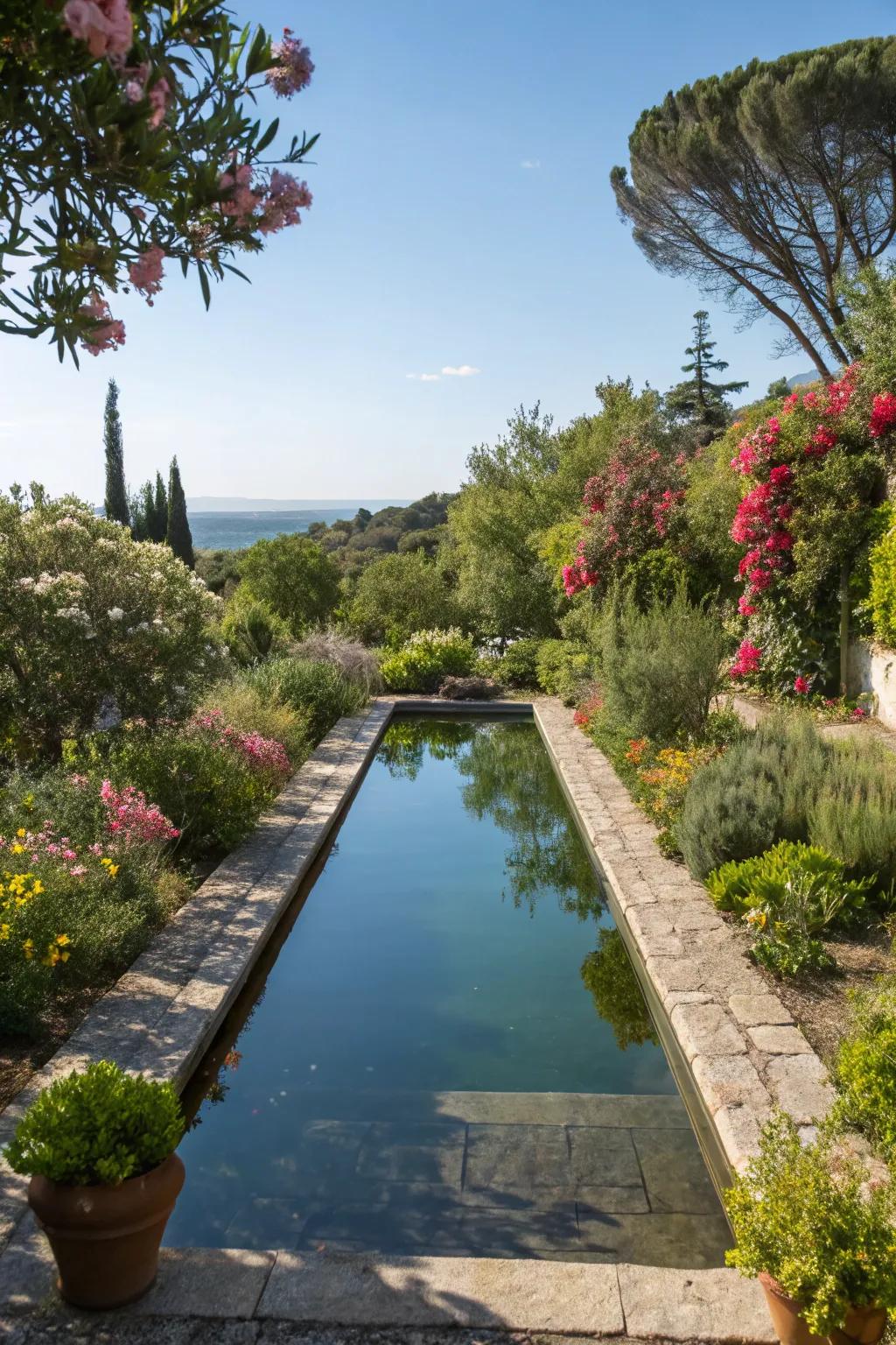 Reflecting pools offer a peaceful and reflective garden feature.