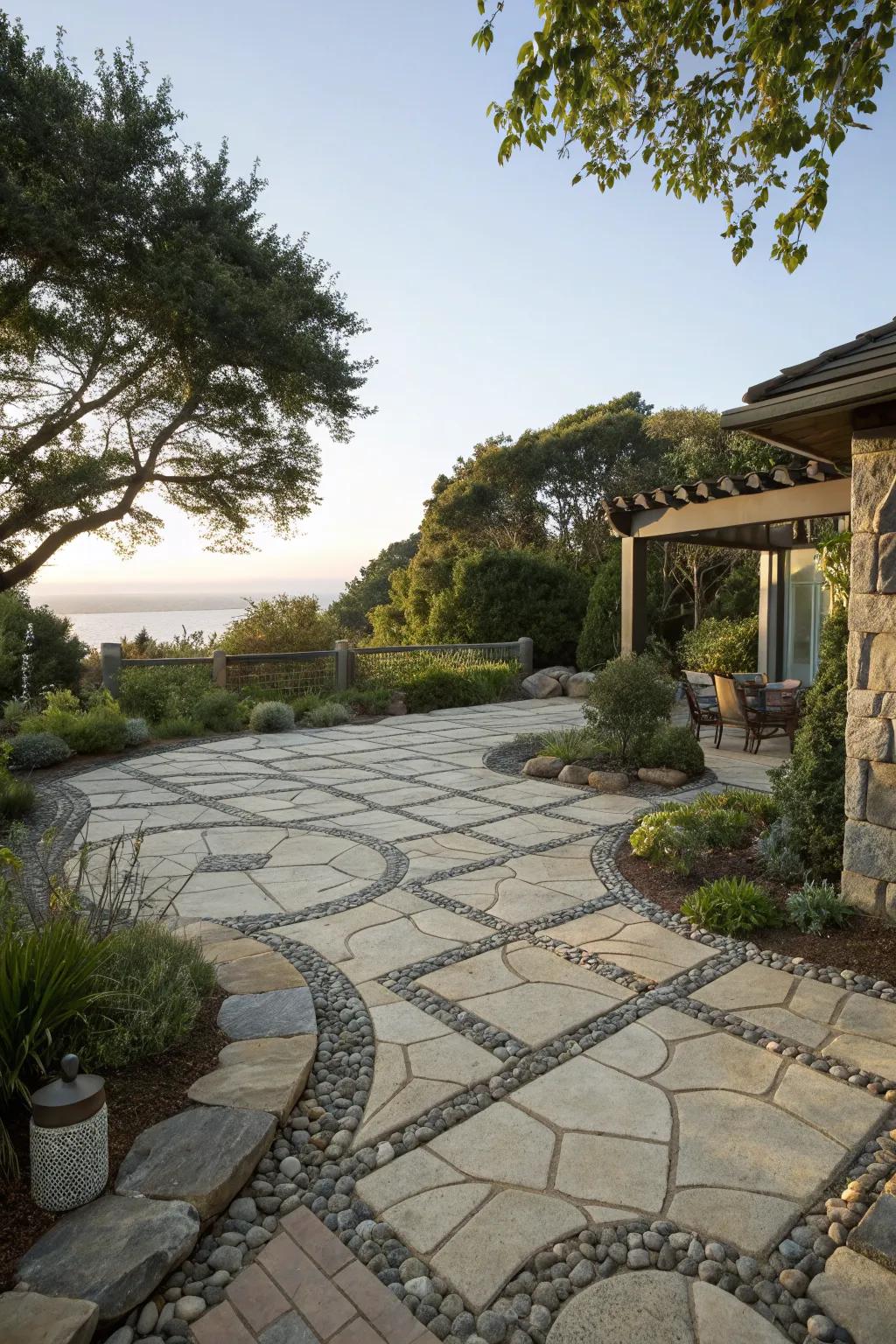 Permeable paving combines sustainability with aesthetic appeal.