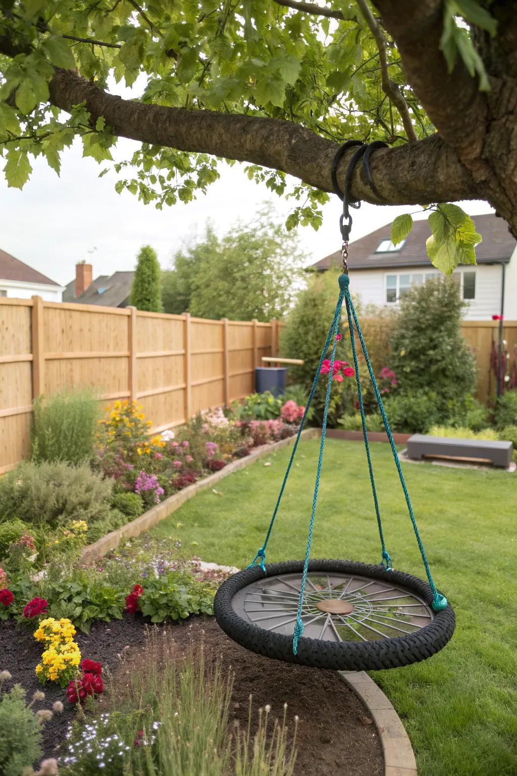 A whimsical circular swing that's perfect for photos.