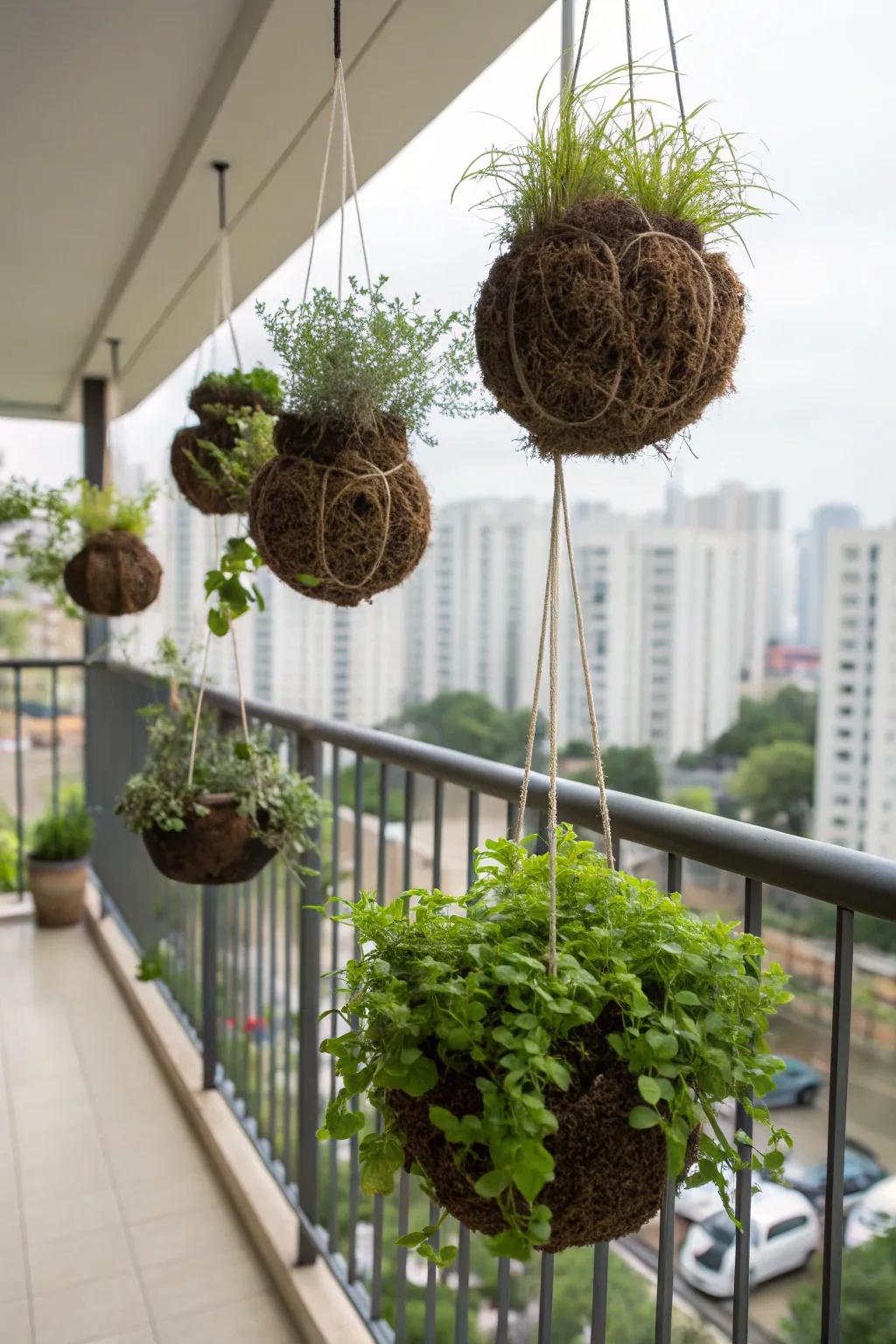 Kokedama adds a whimsical and artistic element to your garden.