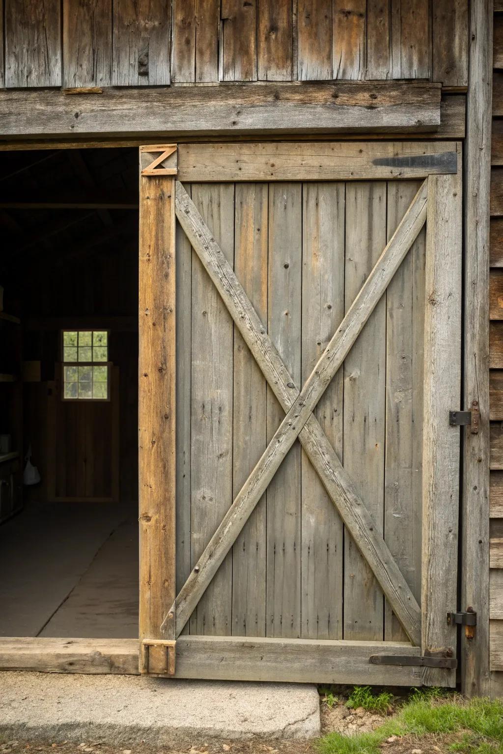 Z-shape bracing offers classic barn door appeal and support.