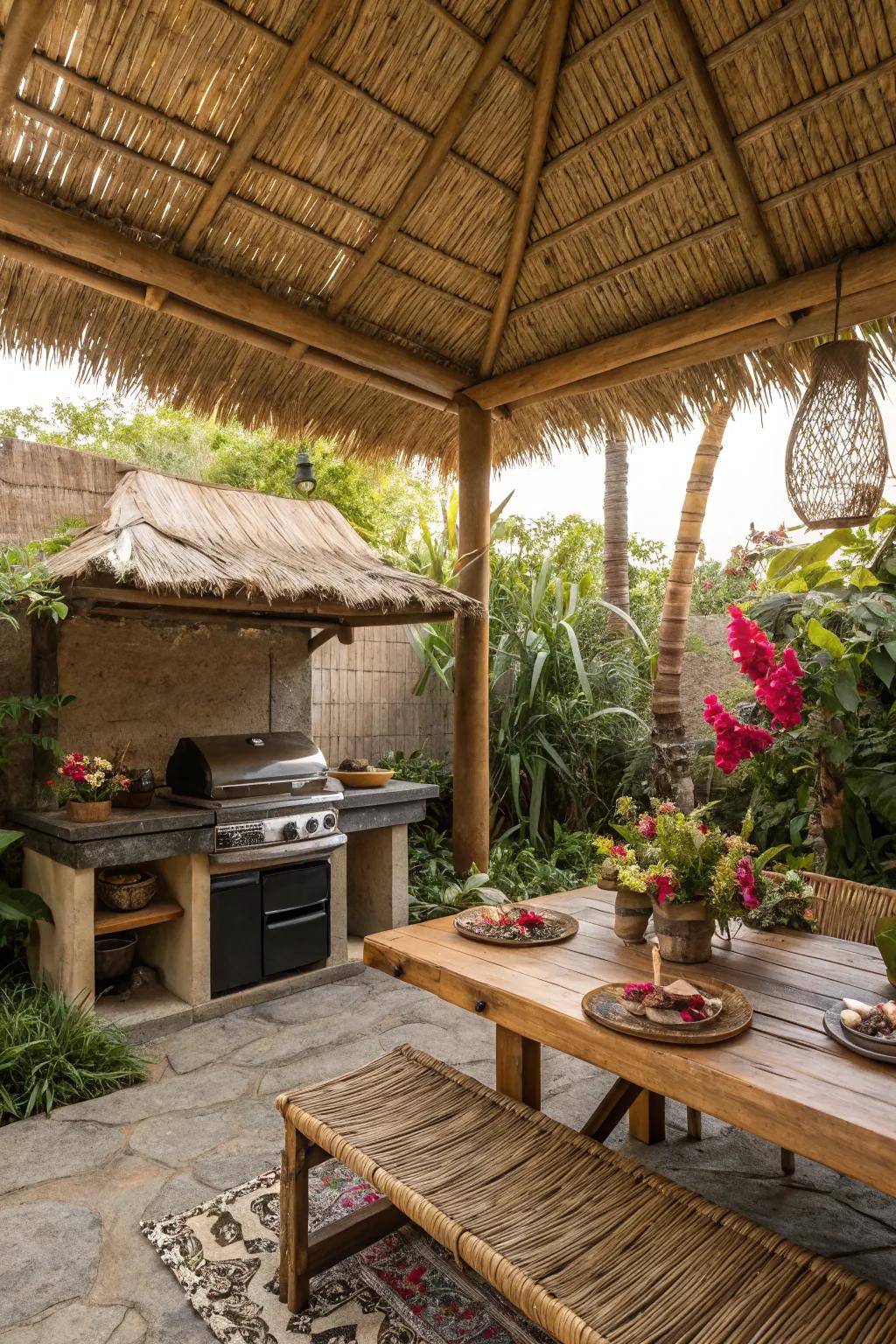 Go natural with a woven reed roof.