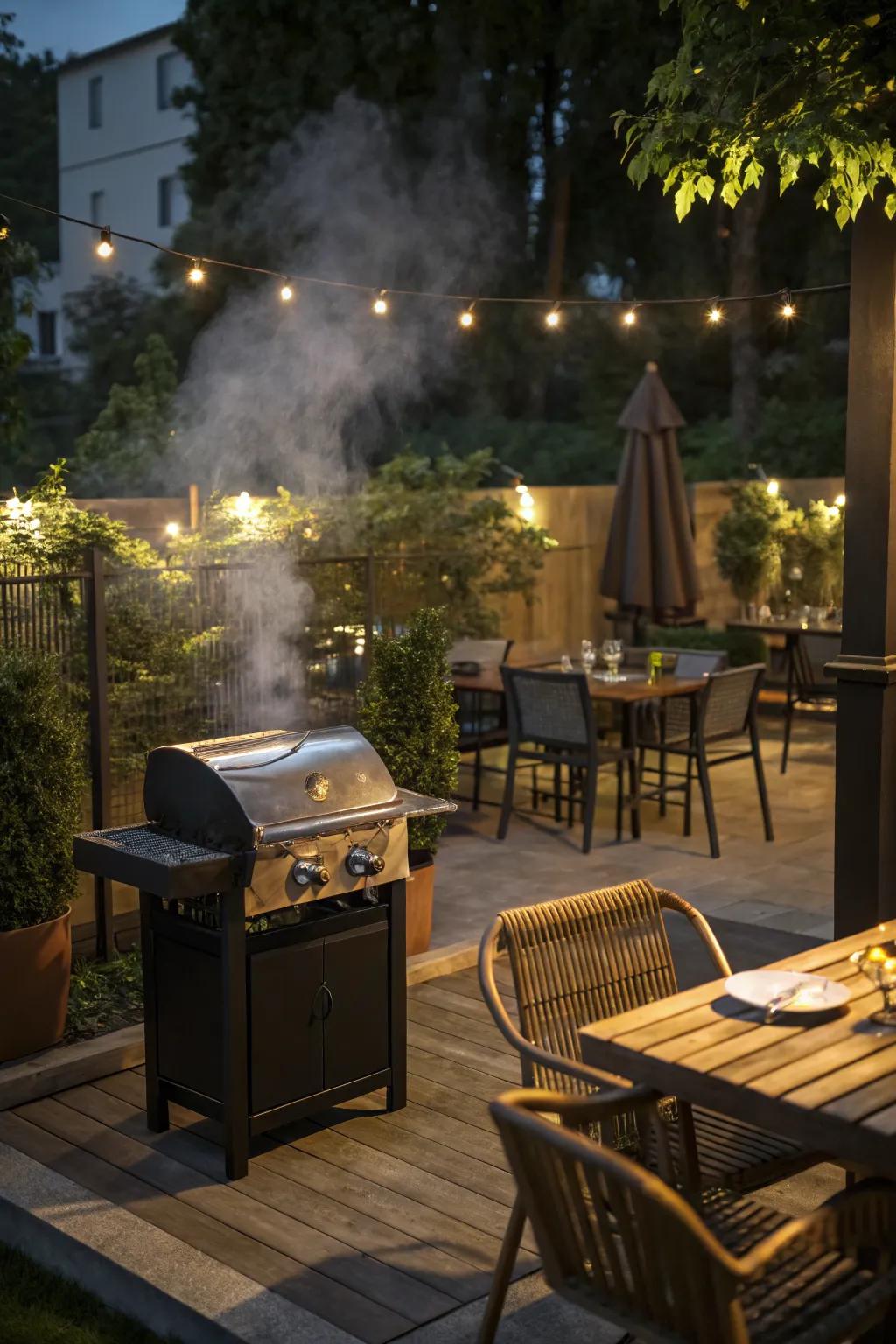 Ambient lighting beautifully enhances the mood of your BBQ station.
