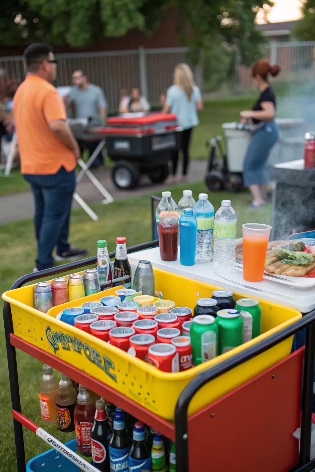 A mobile beverage station for seamless refreshment.