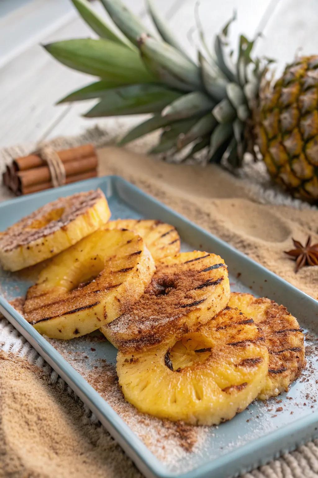 Sweet and spicy grilled pineapple for a tropical twist.