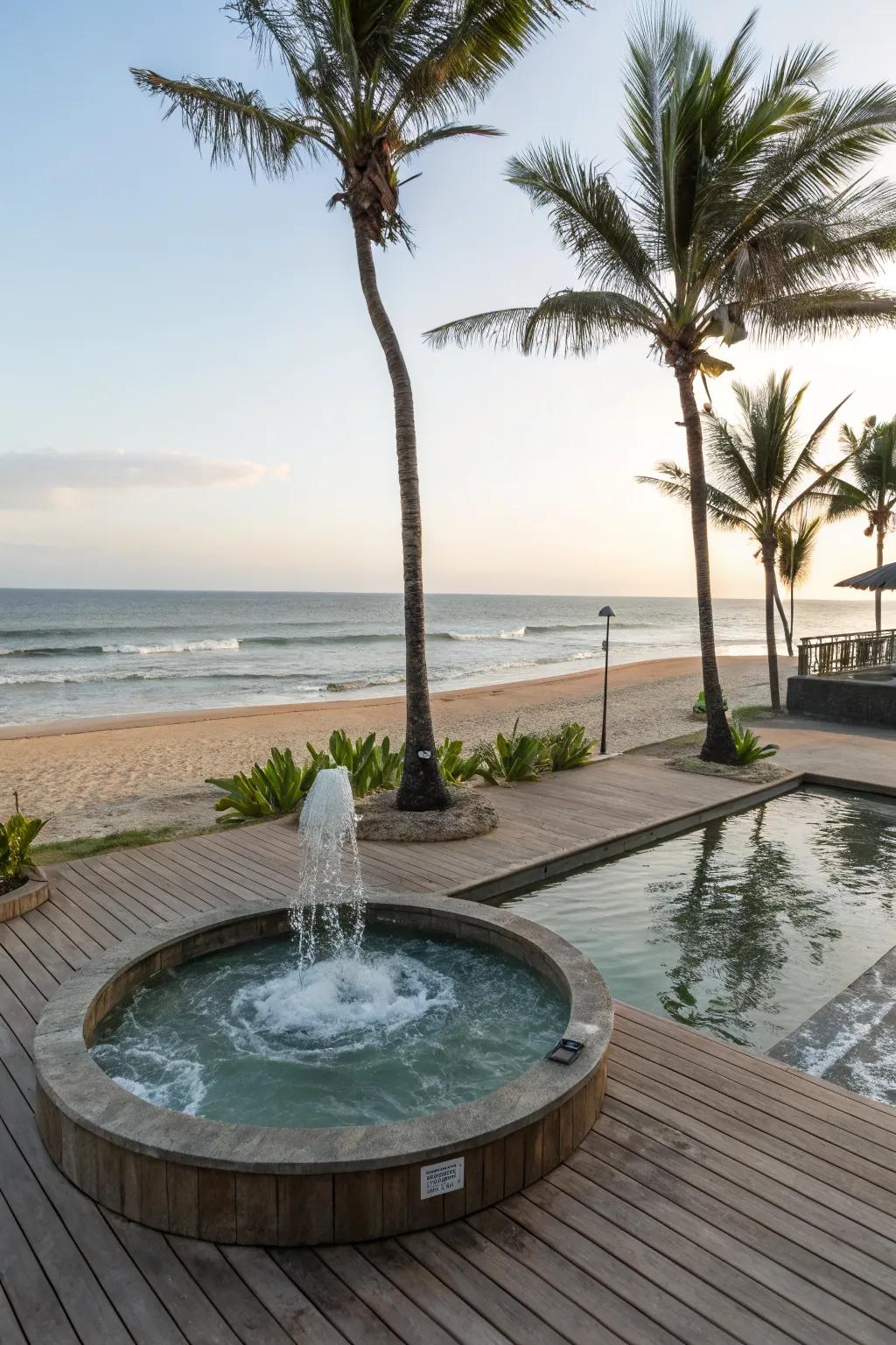 Enhance tranquility with the calming sound of water.
