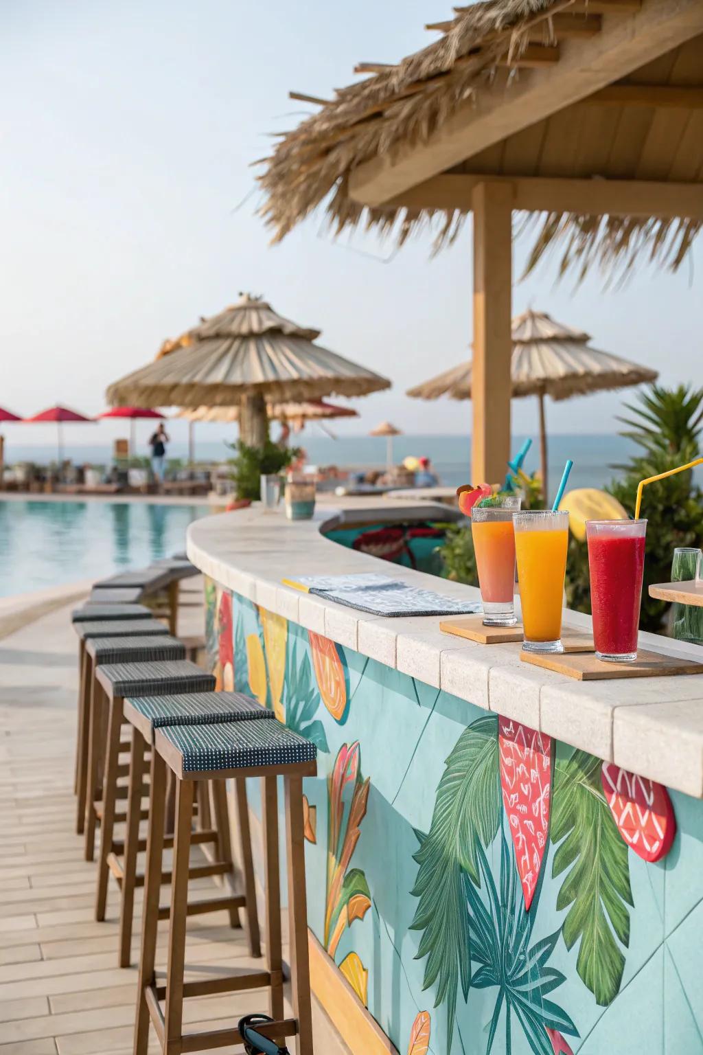 A poolside bar for tropical leisure