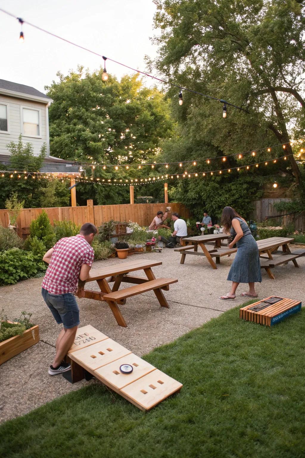 Outdoor games add fun and entertainment.