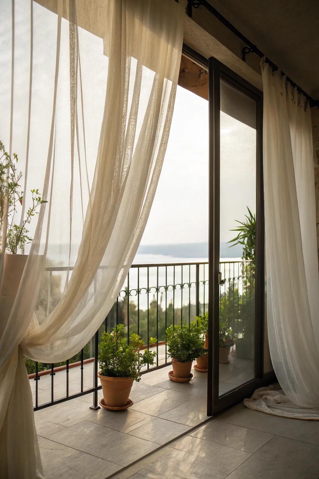 Elegant drapery adds privacy and a touch of romance.