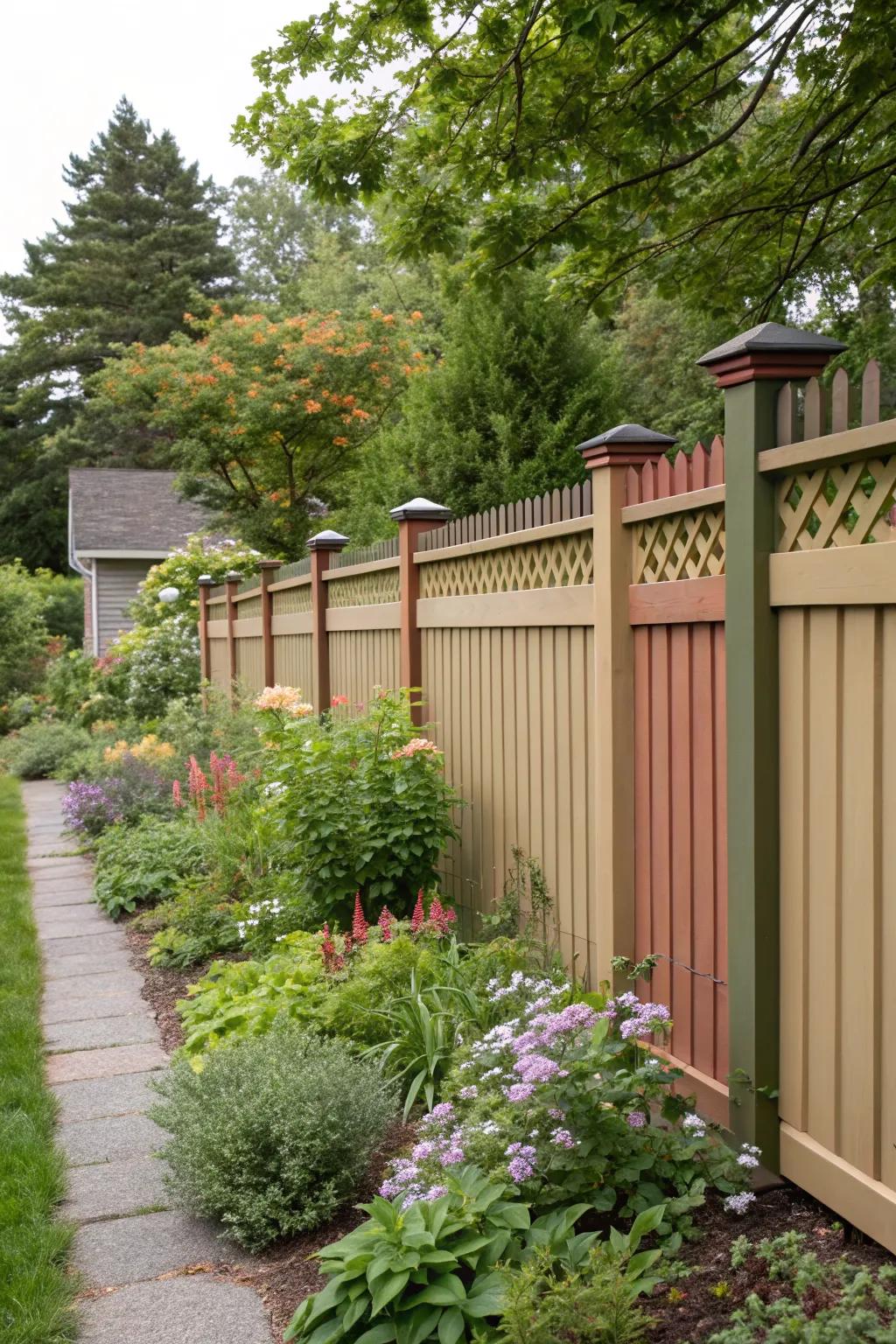 Integrate your fence with your garden's colors.