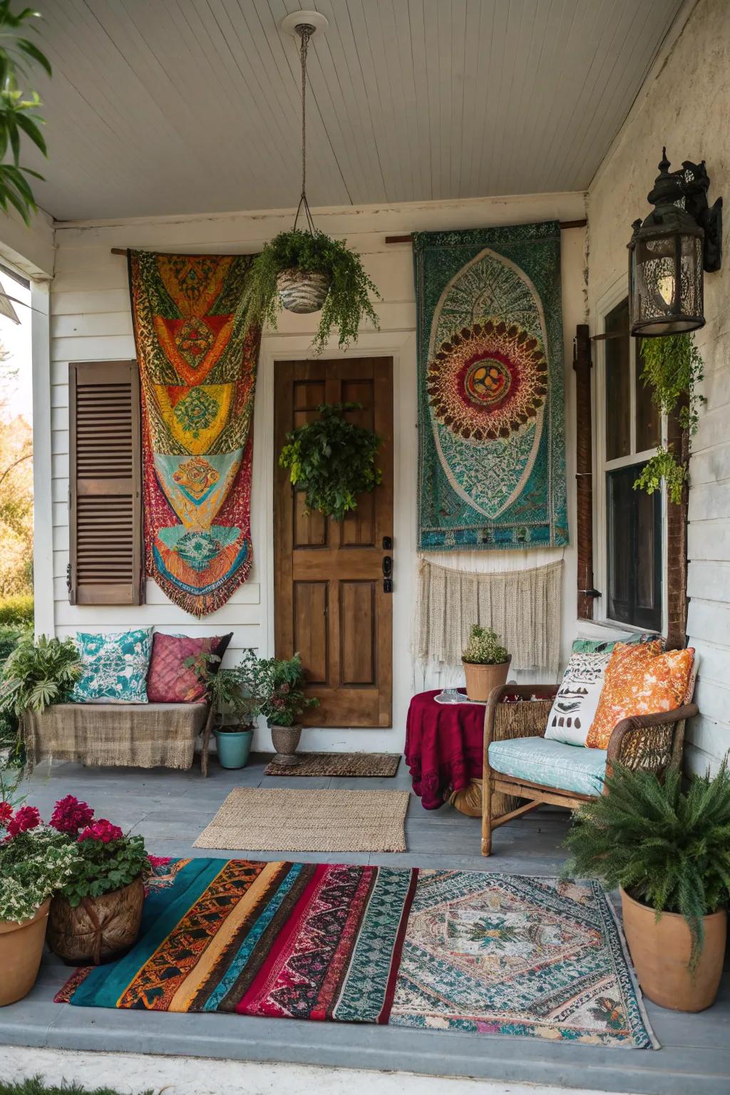 Boho wall art adds character and transforms your porch.