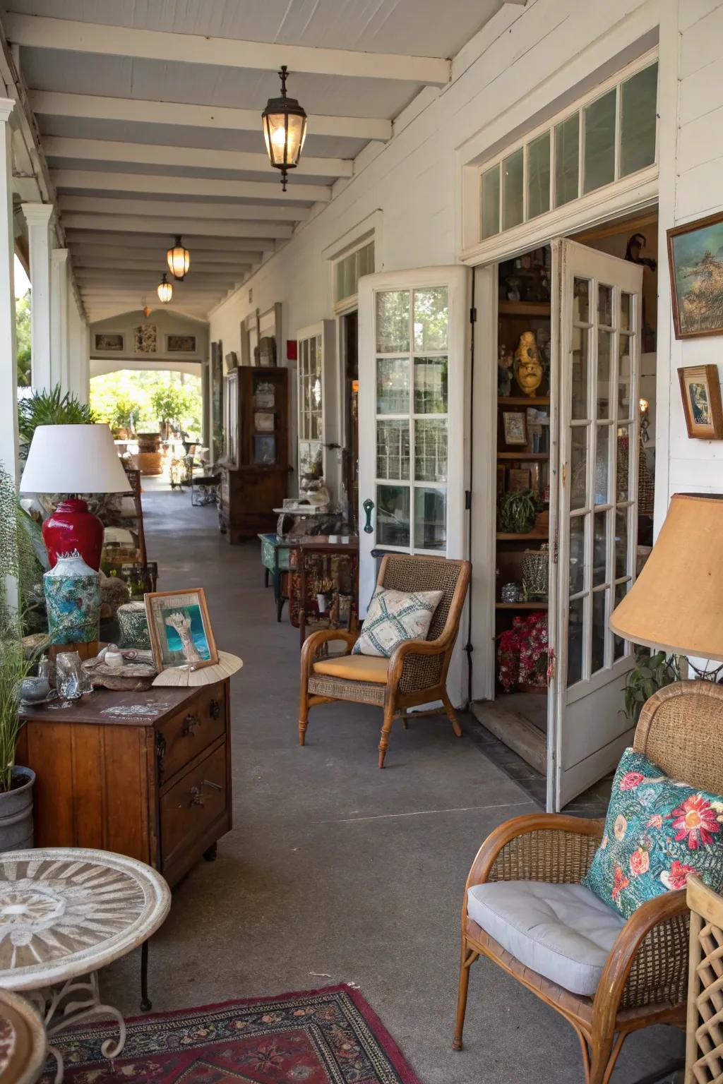 Create a unique style statement with eclectic furnishings.