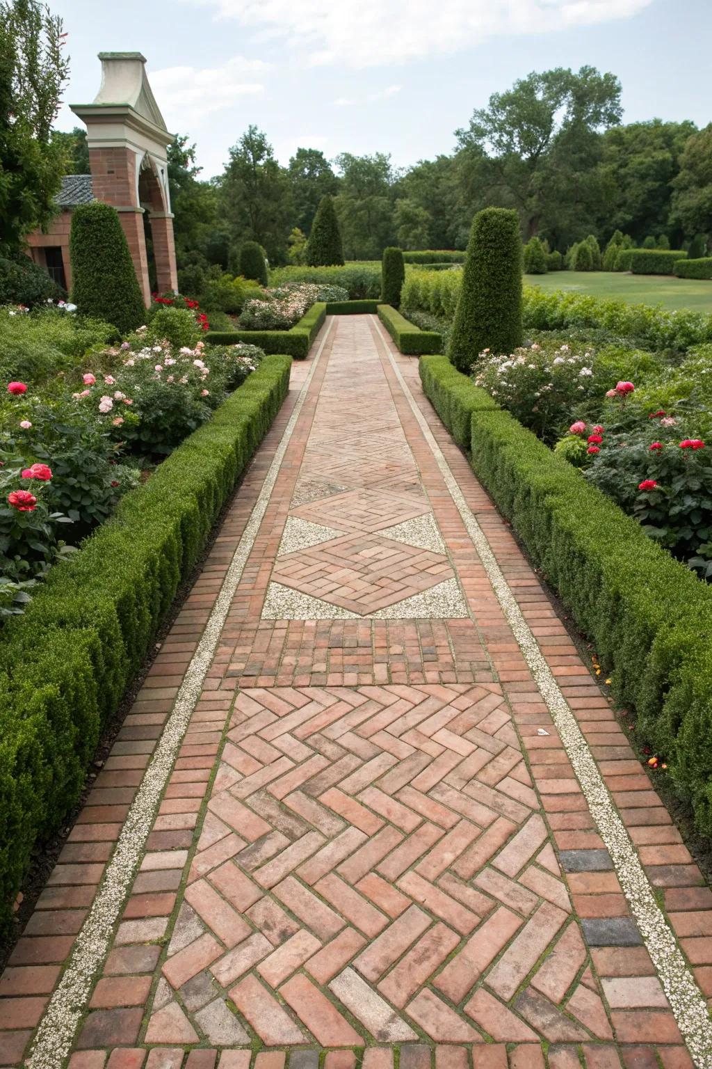 Flemish bond patterns offer a structured and elegant design.