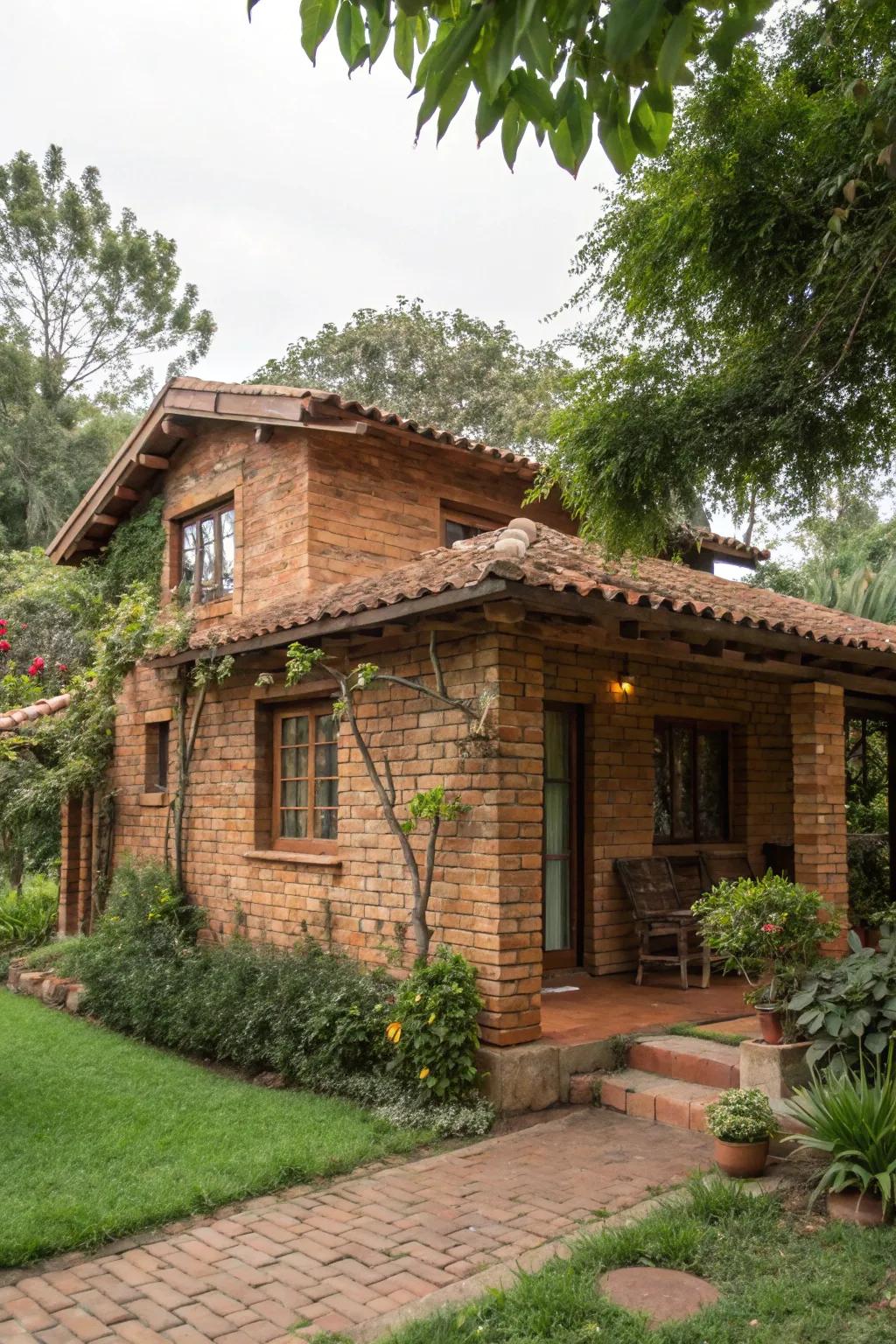 Terracotta stain offers rustic warmth and charm.