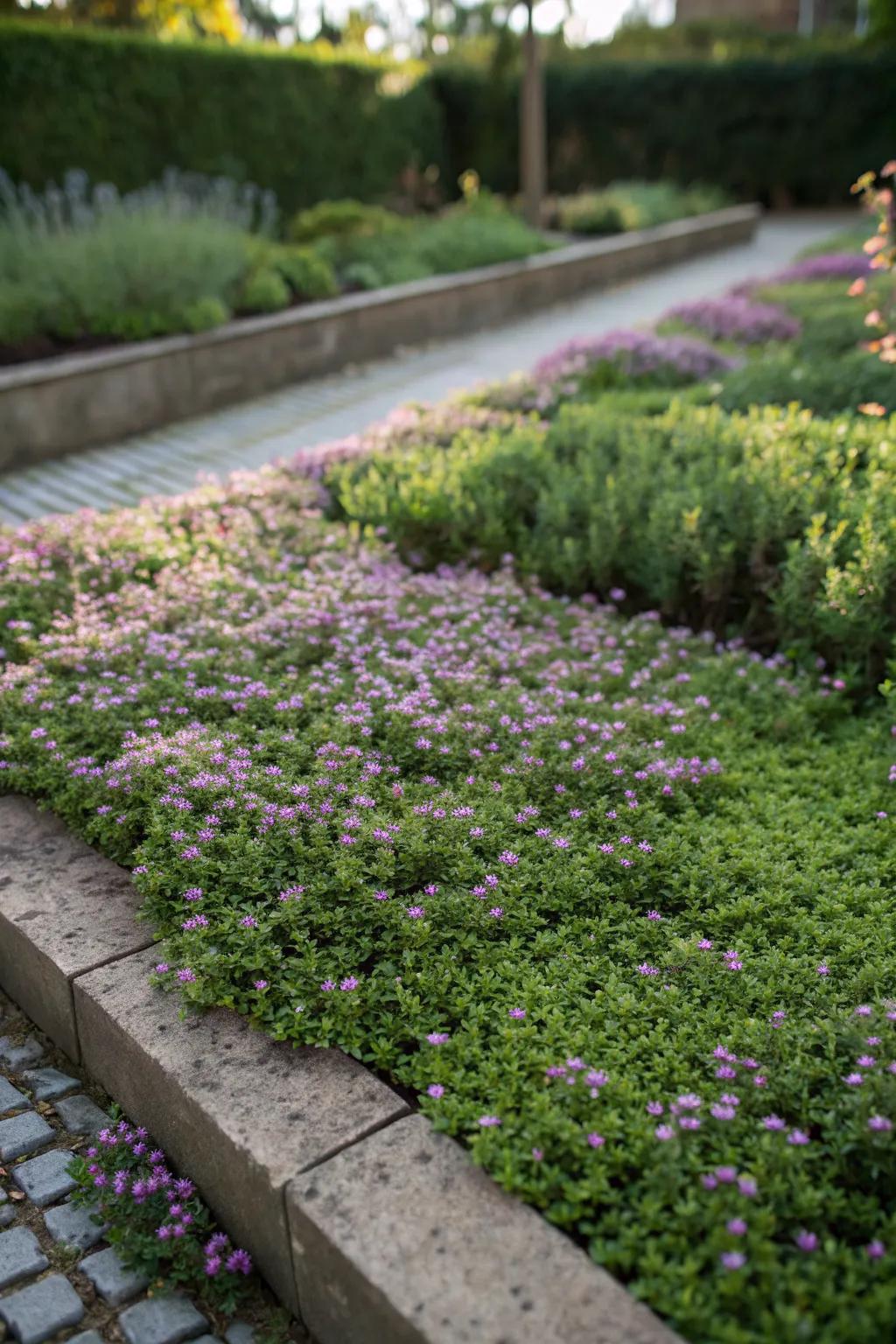 Groundcovers offer a low-maintenance, lush appearance.