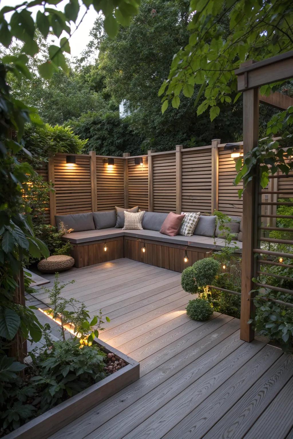 Create intimate spaces with seating privacy screens.