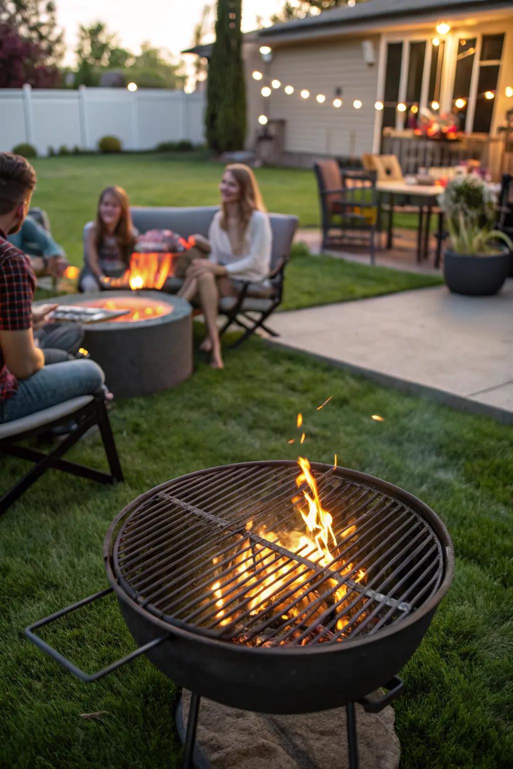 Entertaining excellence with a BBQ fire pit.