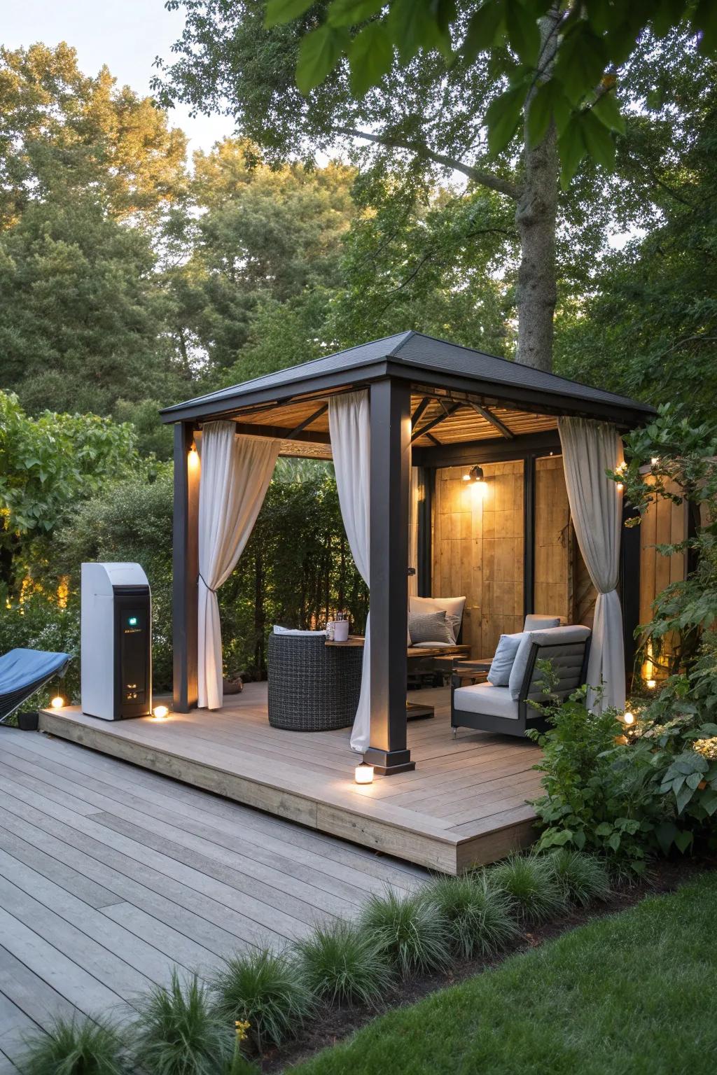 Smart technology integration for a modern cabana.