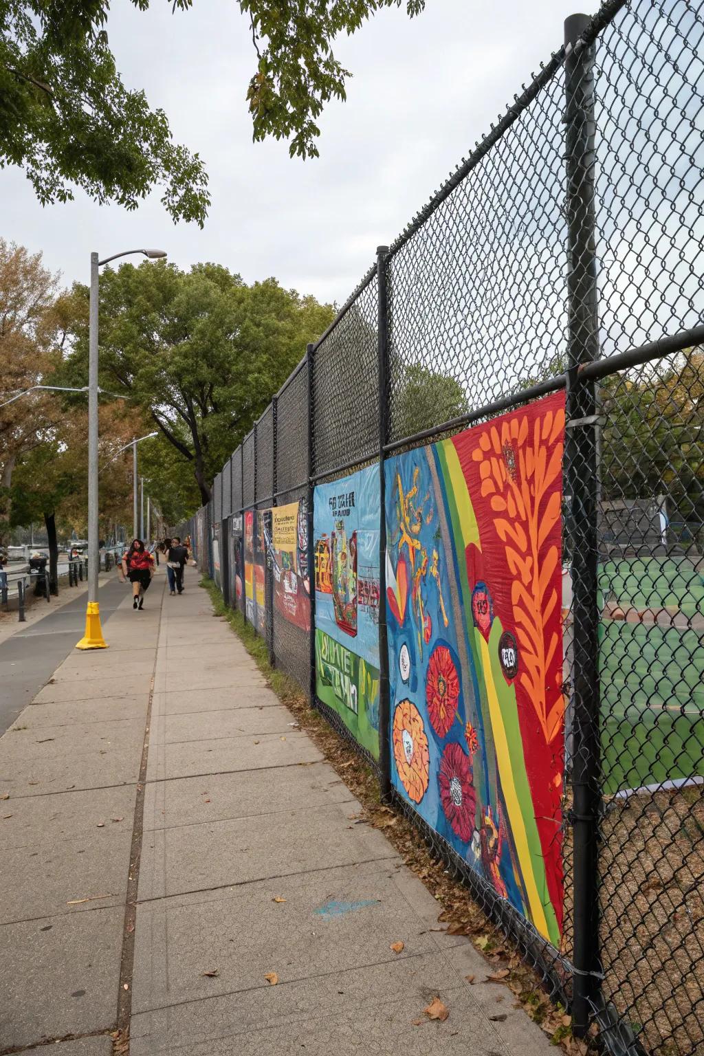 Transform your fence into an art piece with painted panels.