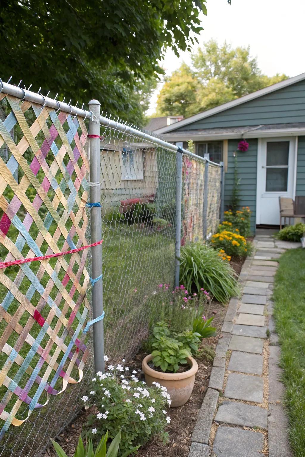 Privacy tape offers creative customization for your fence.