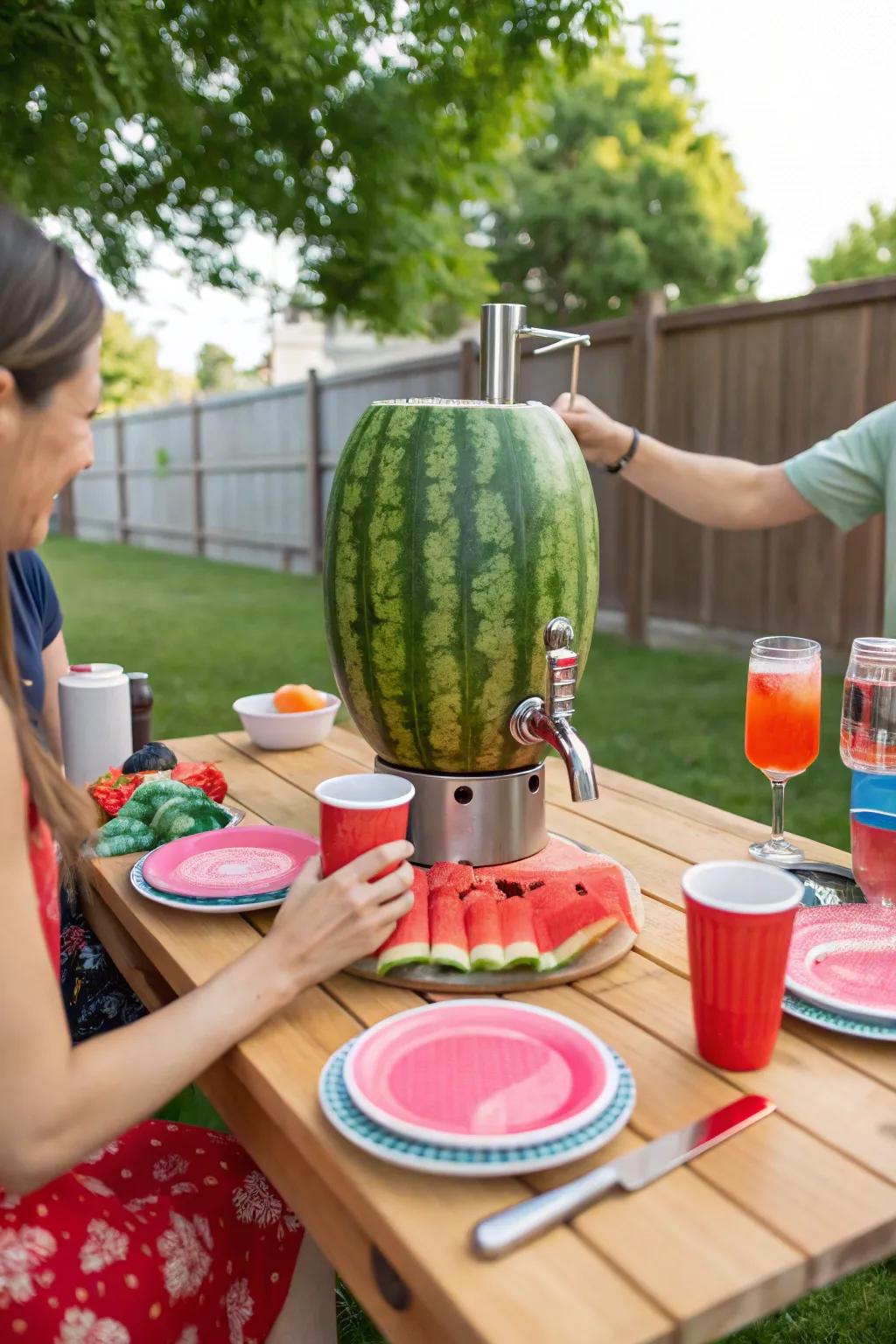 A watermelon keg is both fun and functional.