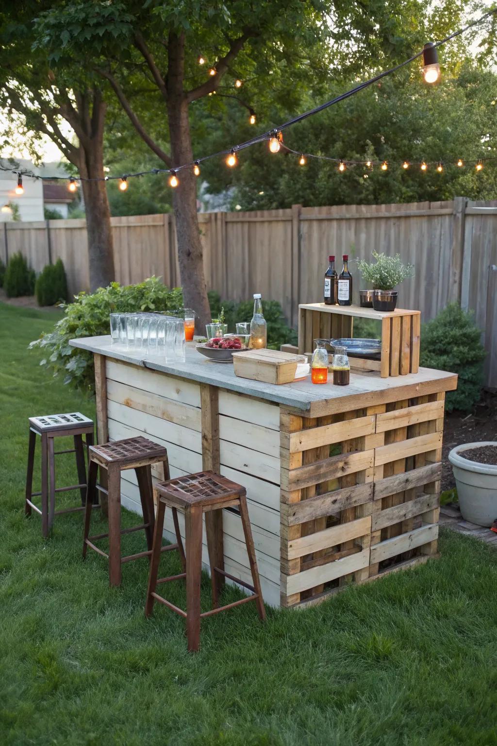 Entertain in style with a DIY outdoor bar.