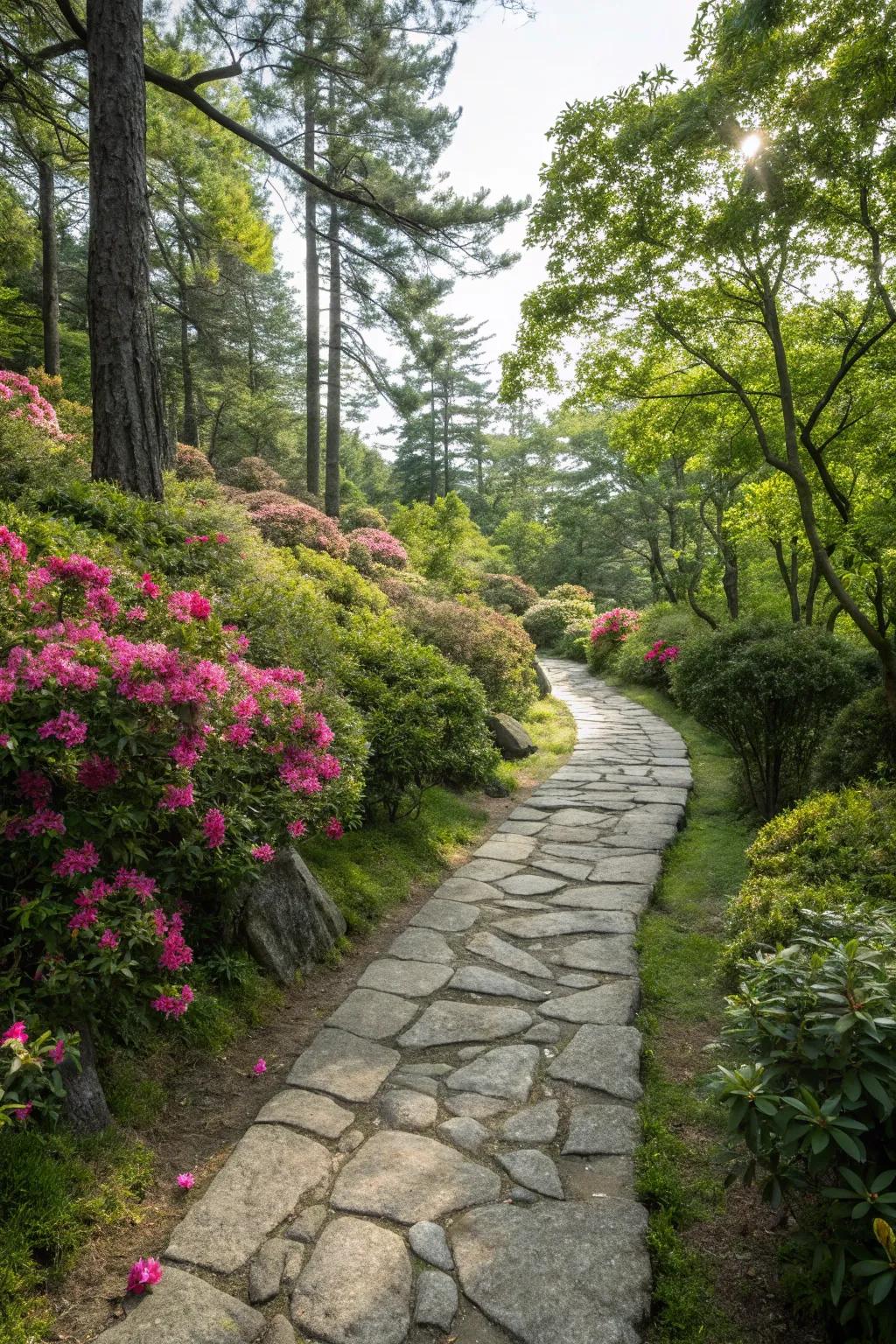 Natural stone paths connect your garden to nature.