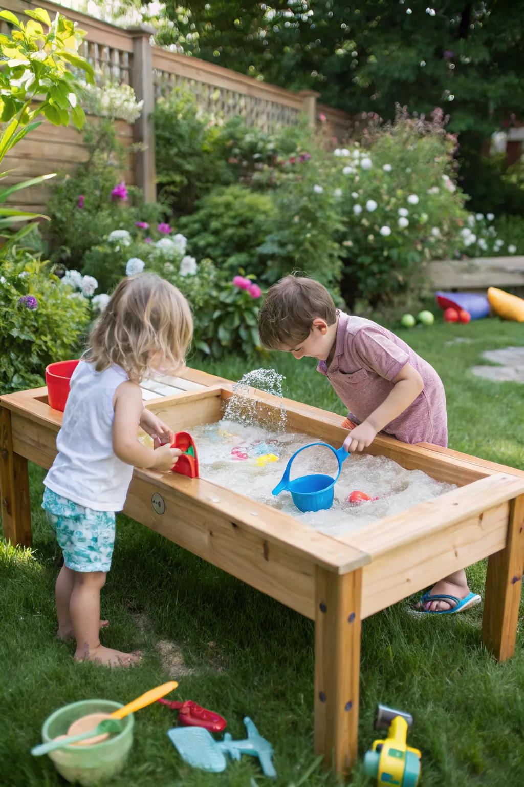 Sand and water tables offer endless opportunities for play and exploration.