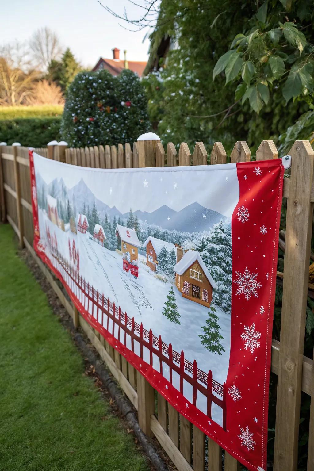 Transform your fence with themed wraps.