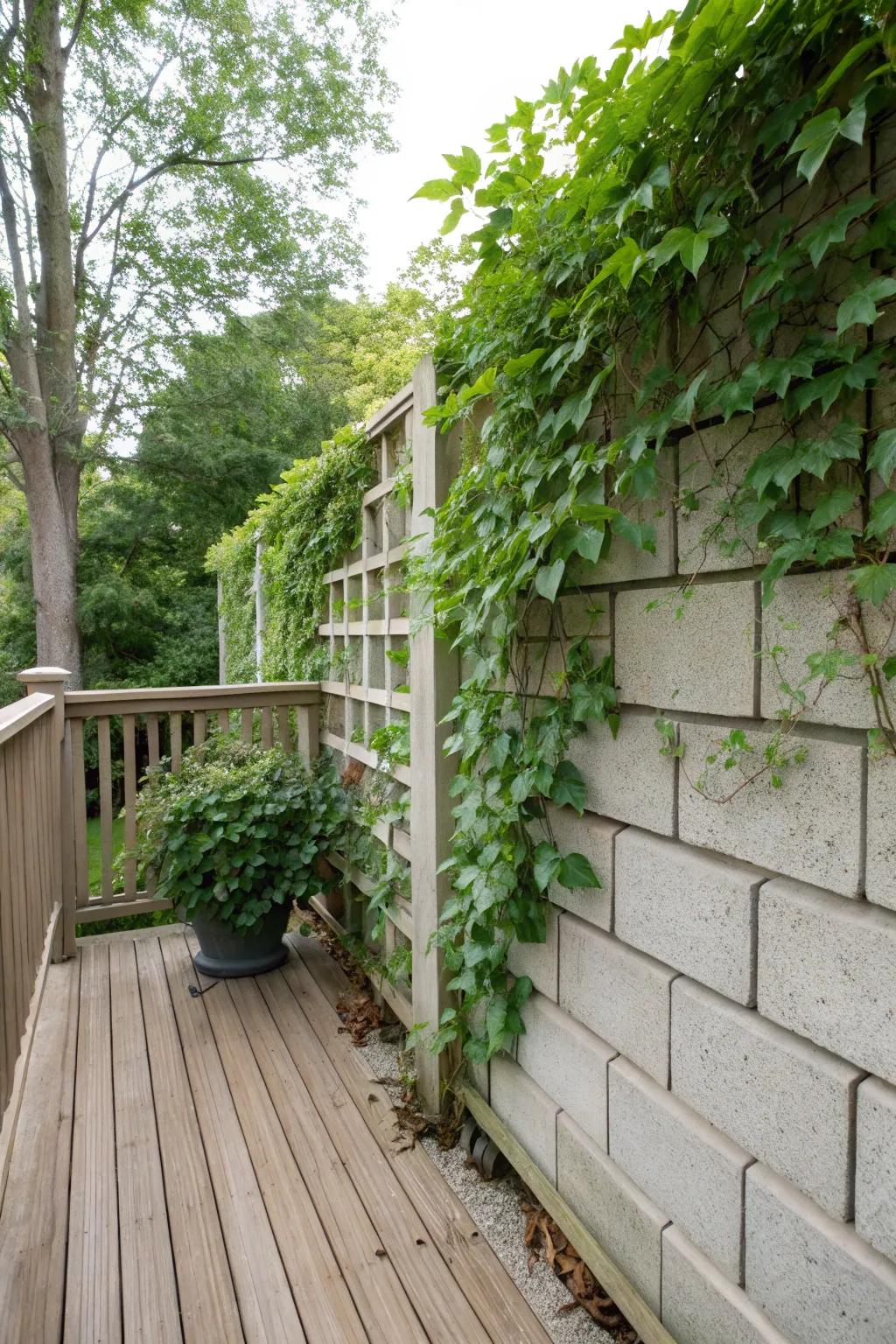Create a private oasis with a stylish cinder block wall.