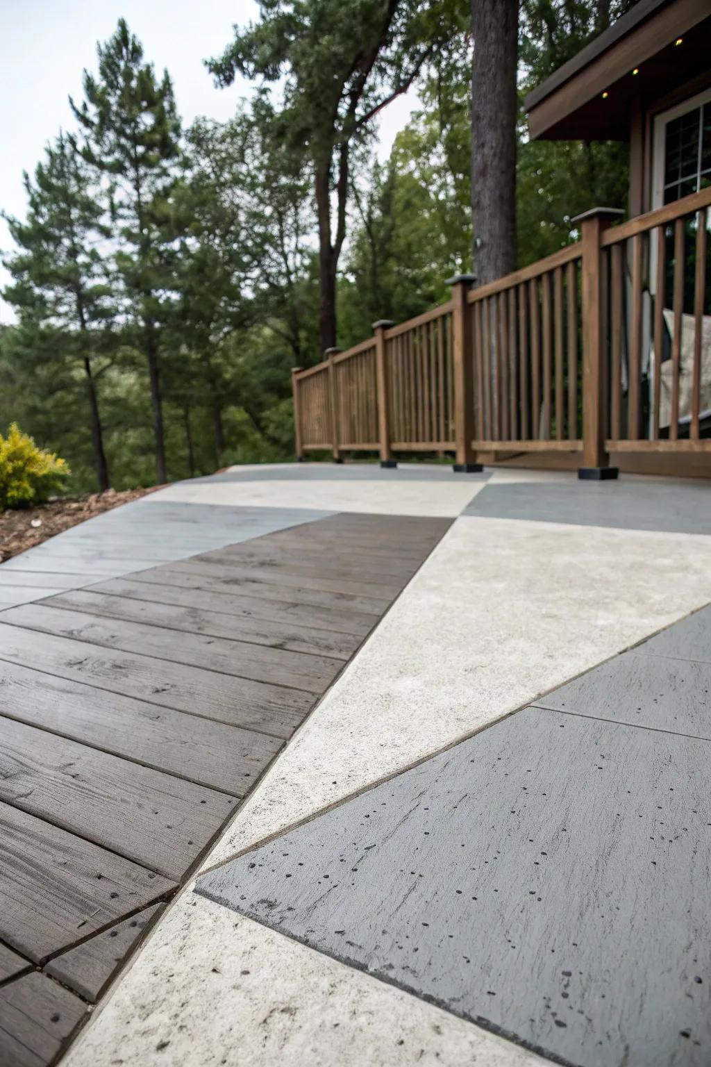 Dual-tone designs bring modern flair to your deck.