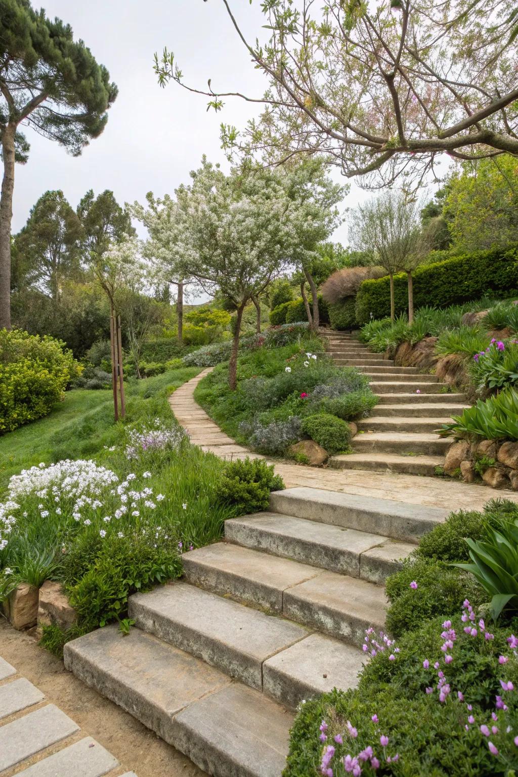 Concrete steps that offer both function and flair.