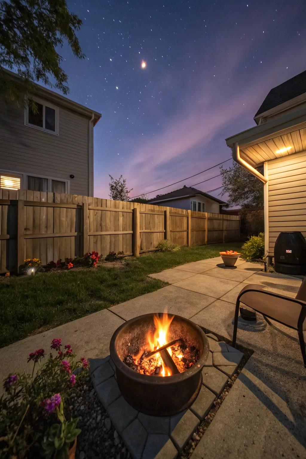 Fire bowls add warmth and ambiance without taking up permanent space.