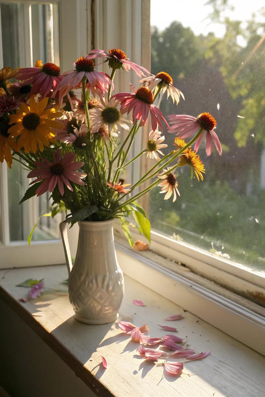 Brighten your home with cut coneflower bouquets.