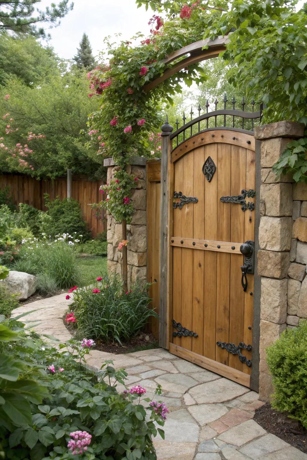 Natural wood finishes offer a warm, inviting entrance.