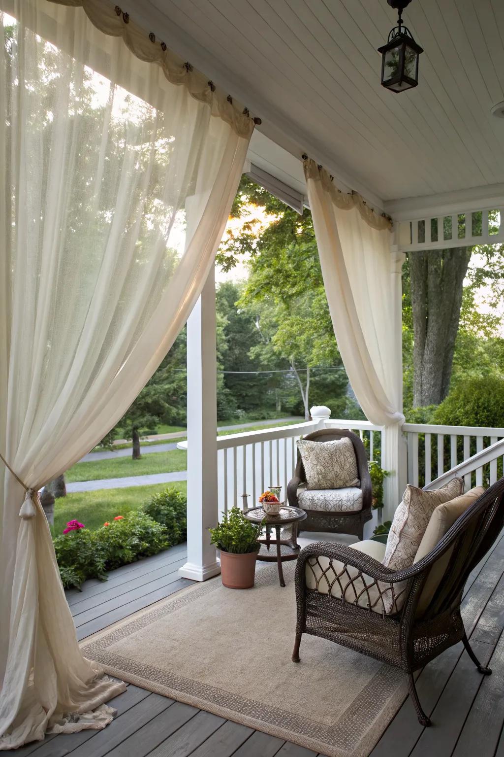 Create a private oasis with elegant outdoor curtains.