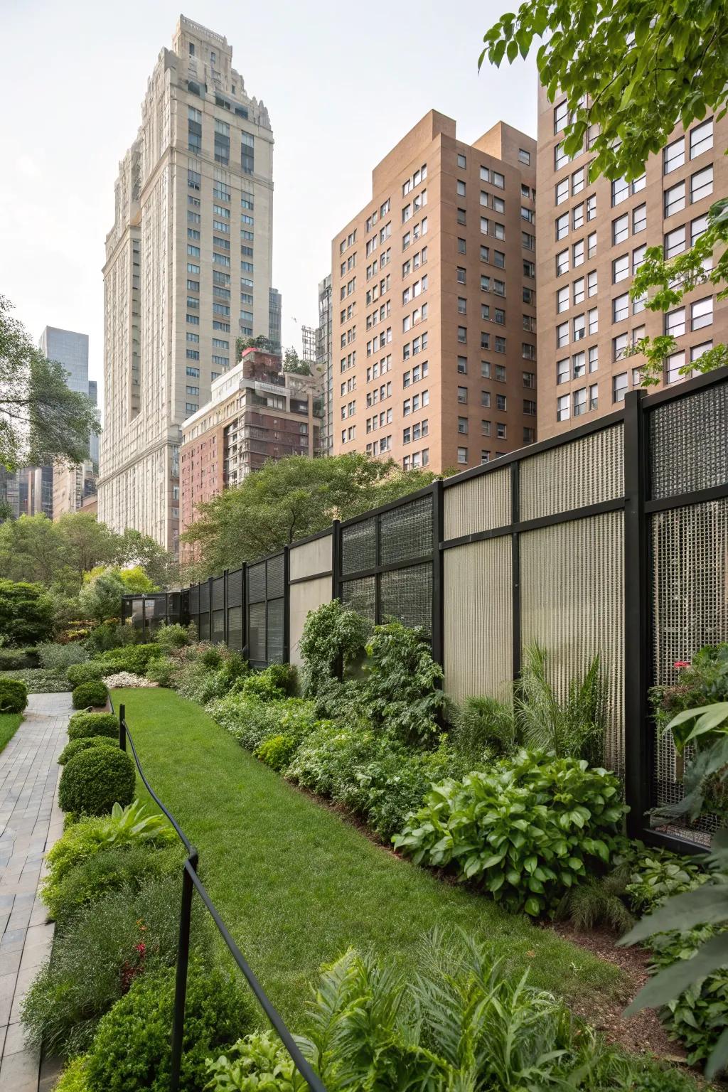 Sliding panels offer adjustable privacy with style.