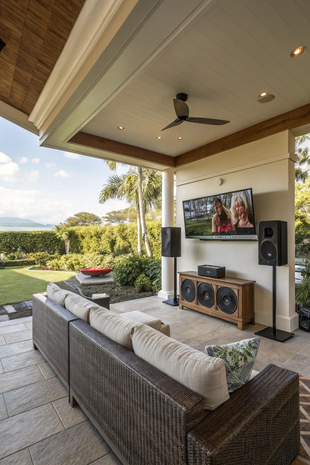 Technology transforms the lanai into an entertainment hub.