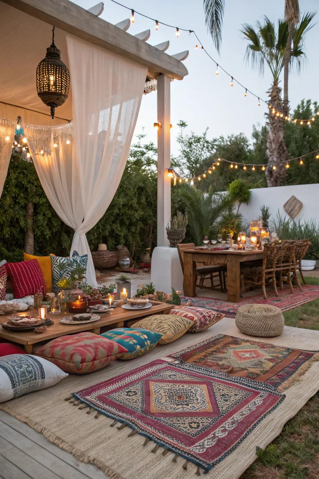 Boho chic style brings a relaxed and inviting atmosphere.