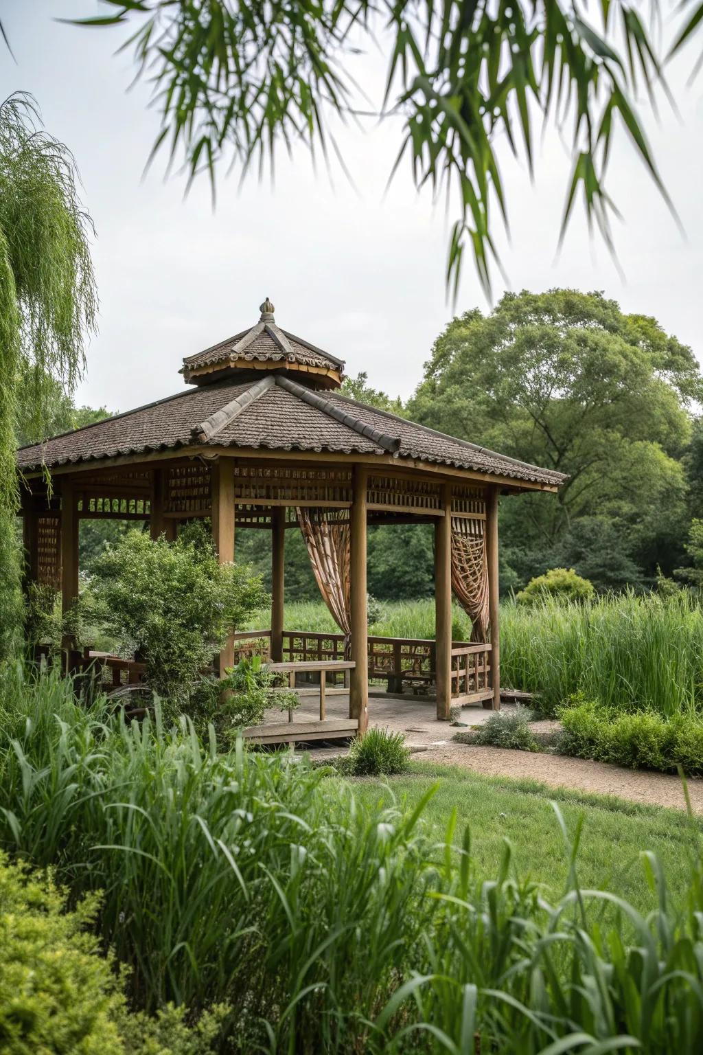 Enjoy a secluded paradise with privacy screens in your pavilion.