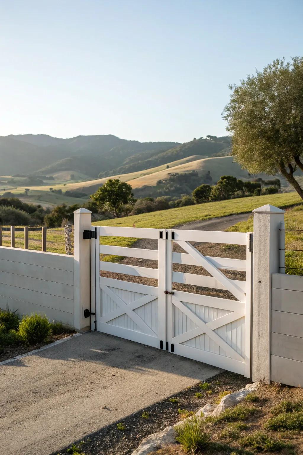Hidden hinges provide a sleek finish to this ranch gate.