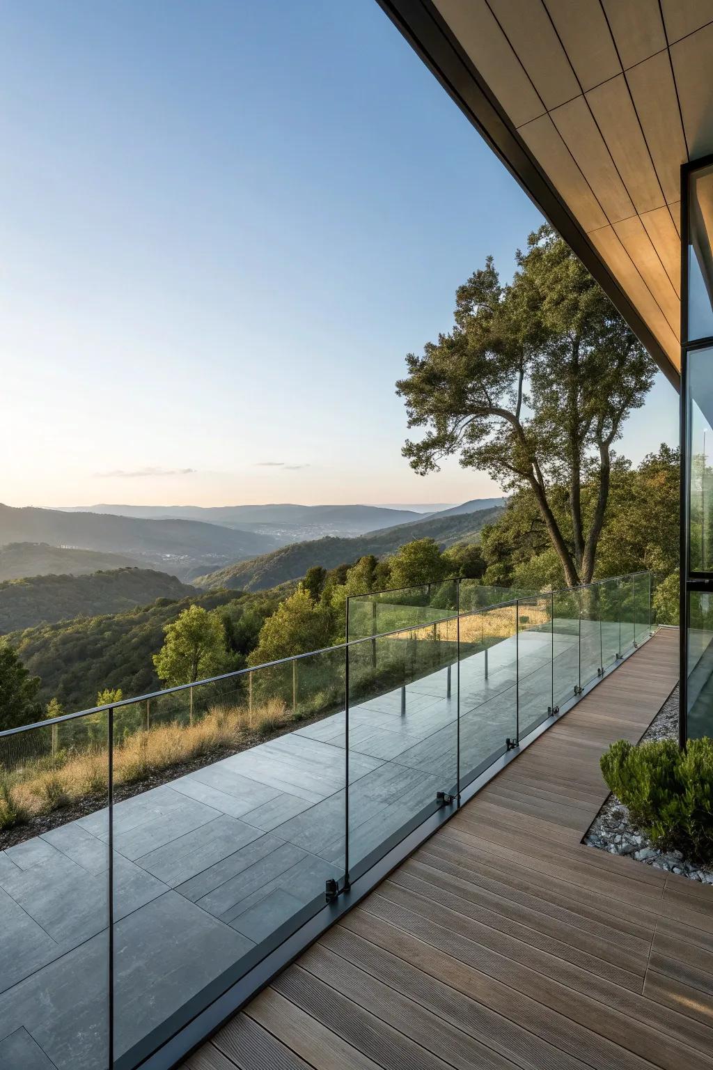 Glass railings blend safety with style.