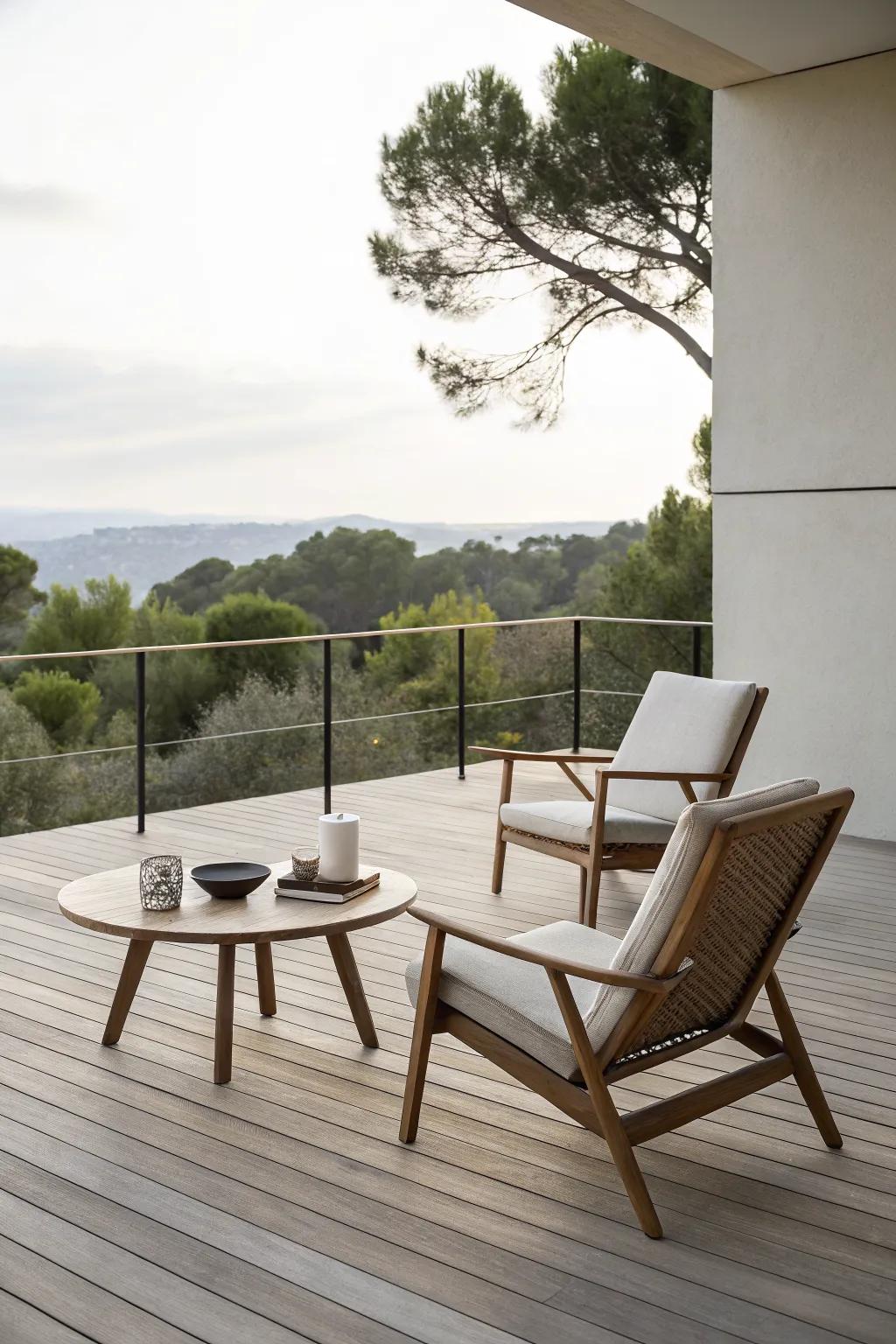 A minimalist design offers a peaceful retreat.