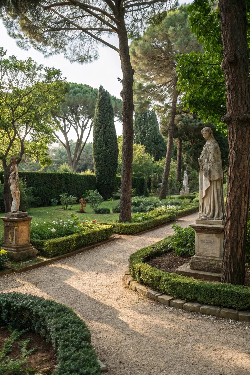 Highlight special garden features with decomposed granite accents.